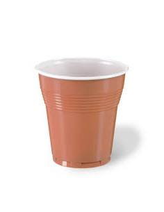 ITALIANA PLAST BICCHIERI 166 cc BICOLORE MARRONE - 100 pz