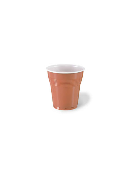 ITALIANA PLAST BICCHIERI 166 cc BICOLORE MARRONE - 100 pz